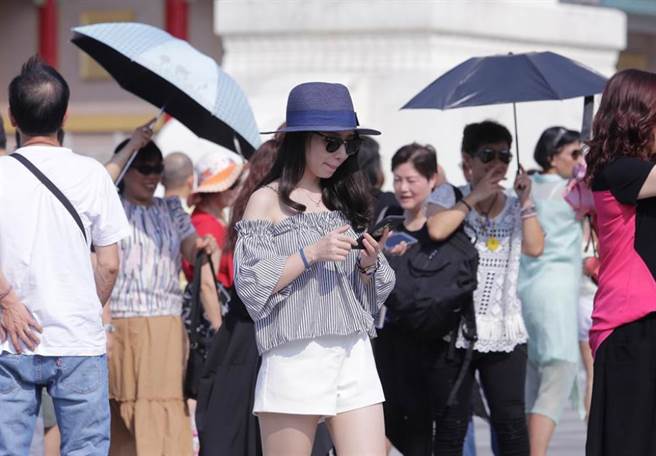中央氣象局表示，明各地天氣大多仍為晴到多雲，白天溫度持續高溫炎熱。（資料照）