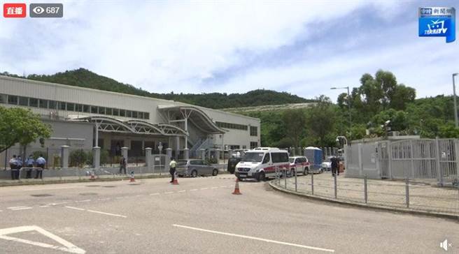 图为壹传媒大楼最新画面。(撷取自中时电子报直播)