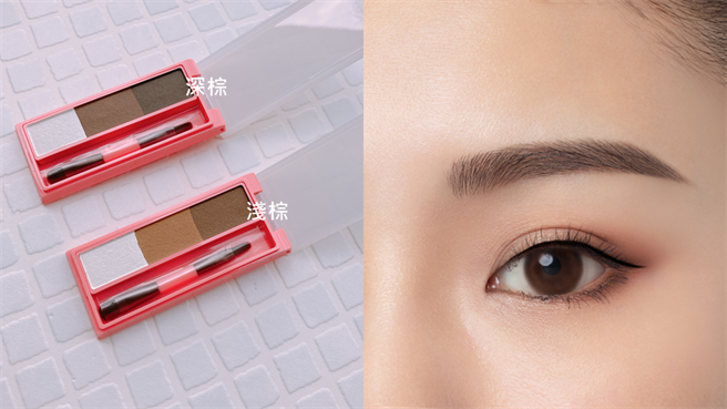 Za「3D立体持色眉彩盘」妆效图。（图／邱映慈摄影、品牌提供）