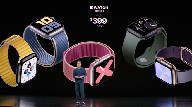 Apple Watch Series 5在2019年 9 月隨著 iPhone 11 系列正式發表。（摘自蘋果官網）