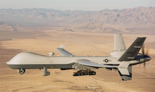 MQ-9「死神」（Reaper）无人机在内华达测试与训练靶场（Nevada Test and Training Range）的资料照。（美国空军）