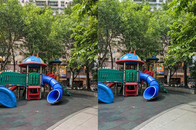 Google Pixel 4a（左）对比Pixel 4日间实拍照（1）。（黄慧雯摄）
