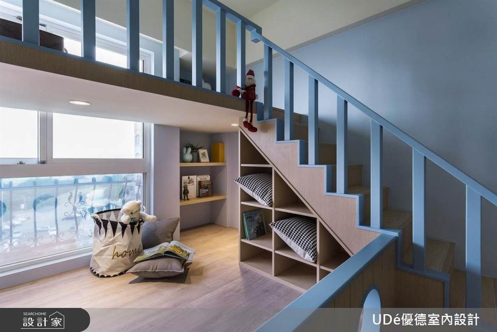 梯下的畸零空間或是樓梯本身，都能夠規劃收納空間。(圖片提供/優德室內設計)