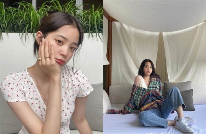 欧阳娜娜美照连发，却因脚踩床引论战。(图／翻摄自IG)