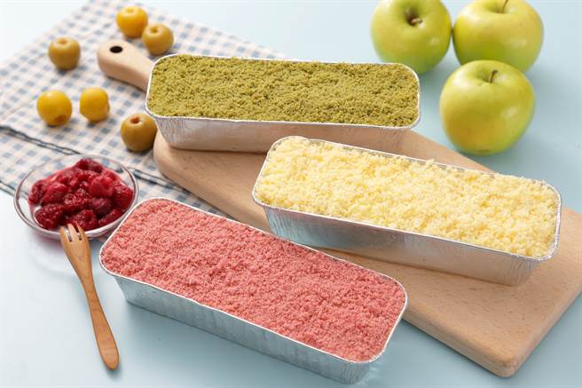 布里王子の麵包廚房新品「雪絨芝士」乳酪蛋糕推出梅子、青蘋果、覆盆子三種口味。（圖／品牌提供）