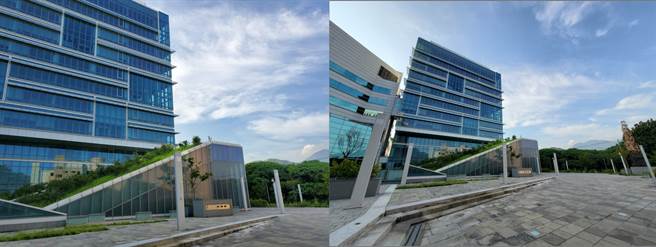 三星Galaxy Z Flip 5G主镜头对比超广角镜头实拍。（黄慧雯摄）
