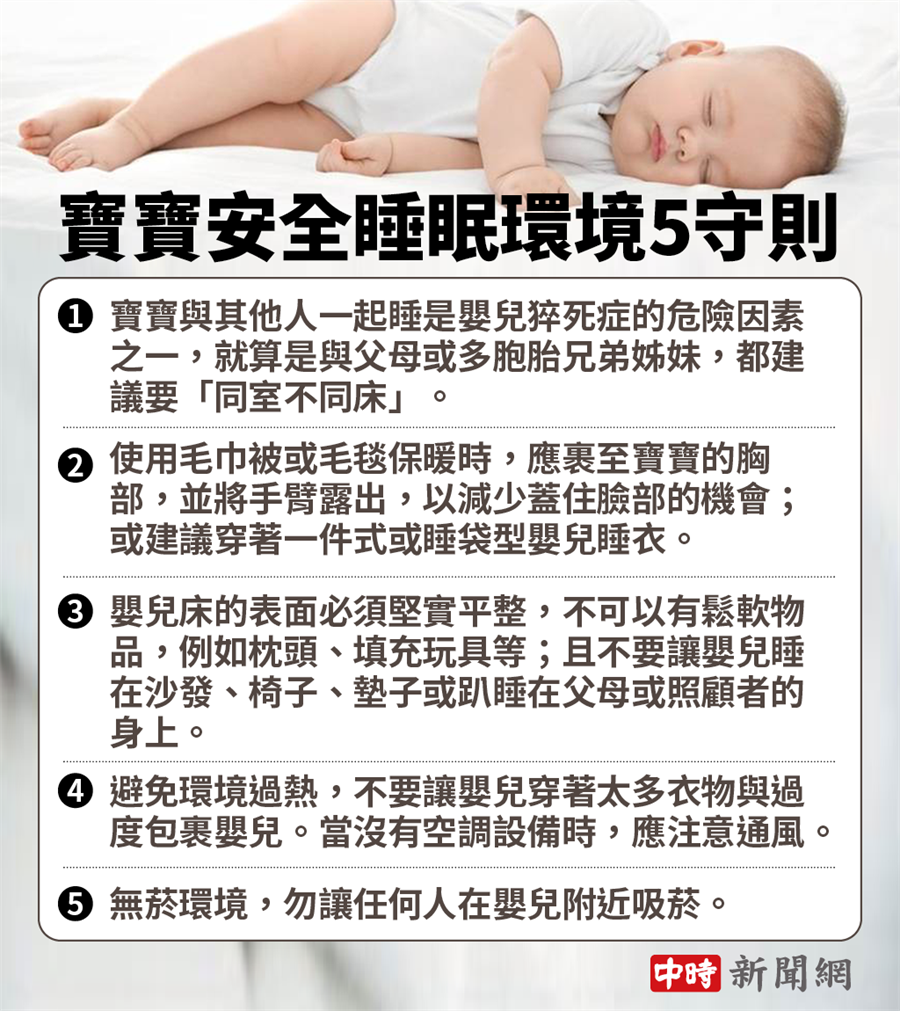 寶寶安全睡眠環境5守則