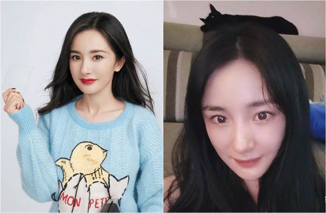 杨幂昨（12日）过34岁生日，她也不忘放送福利，曝光多张私照，其中还有素顏照。（图／取材自嘉行杨幂工作室、杨幂微博）