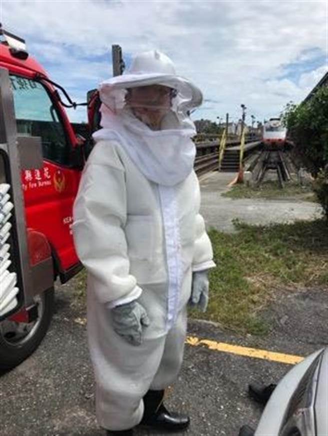 今年雨水較少，虎頭蜂特別兇猛，花蓮縣消防人員4月迄今已執行1445件除蜂案。（花蓮縣消防局提供／羅亦晽花蓮傳真）