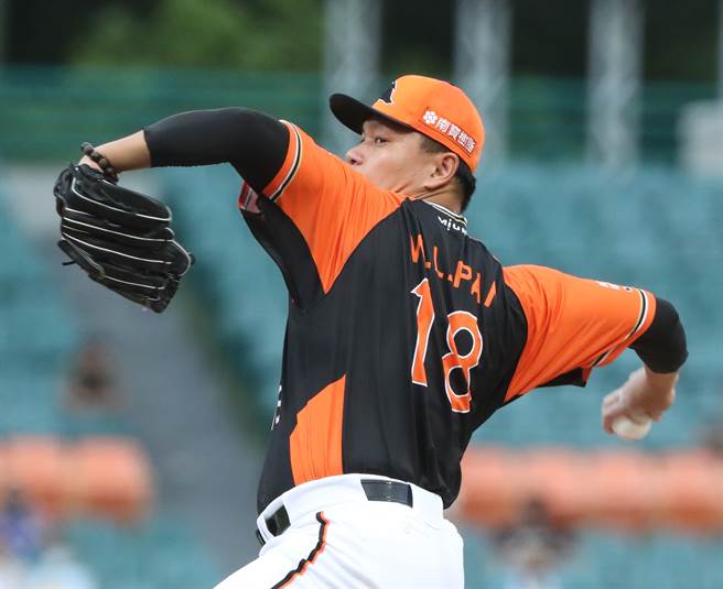 統一獅先發投手潘威倫今年挑戰150勝。（資料照／陳怡誠攝）