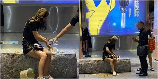 对邱姓长髮女子泼粪的柯姓男子，今下午到派出所制作笔录， 据悉，柯男因与邱女发生脸书纠纷才下手泼粪。（图／翻摄自爆料公社）