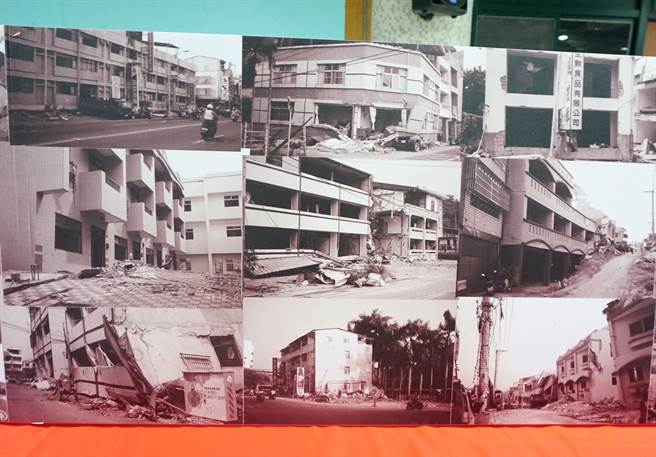 2019年9月18日，921地震20周年感恩展望紀念會展示當年老照片，建築物倒塌畫面依舊令人揪心。（中時資料照 王文吉攝）