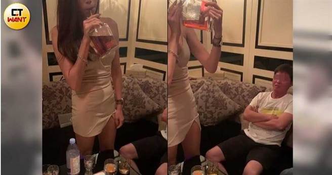 琳琳「喉咙借过」的绝活每每都让酒客嘆为观止，并甘愿掏出高额小费，也让琳琳光是小费月收入就破百万。（图／截取自爆料公社）