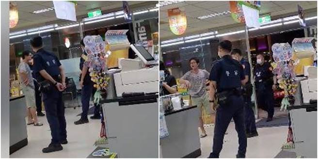 醉男不满遭超商店员劝离，开始飙国骂，并跳针狂喊「我只是要吃萝卜糕」。（图／翻摄自爆料公社）