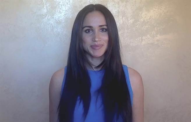 梅根7月14日发表「就是现在」（The Time Is Now）线上演说前的神情。（达志图库/TGP）