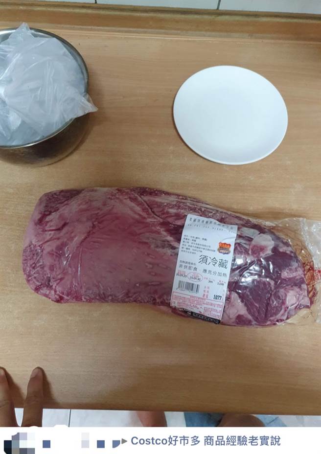 网友贴出在好市多买的国嫩肩里肌牛肉。(图撷取自脸书社团Costco好市多商品经验老实说)