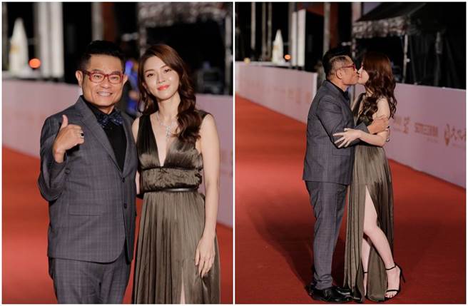 许效舜红毯热吻爱妻闪瞎眾人。（图／廖映翔摄）