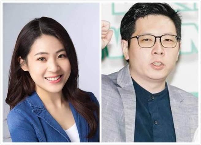 台北市议员徐巧芯(左)、桃园市议员王浩宇(右)。