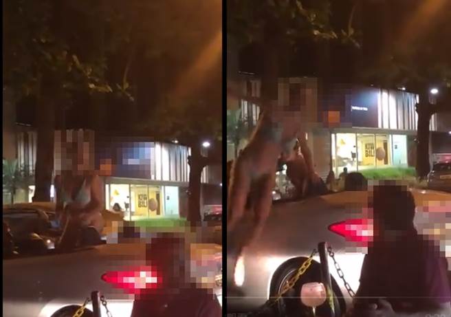 巴西一位辣妹日前在车上跳舞玩乐惹眾怒，失序行为拳被路人拍下上传网路。（推特@PaulinhoSerra／苏育宣翻摄）