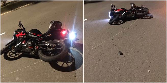 網友透露友人昨晚遭小貨車從前方惡意撞擊，慘害摔車。（圖／翻攝自輕檔車俱樂部）