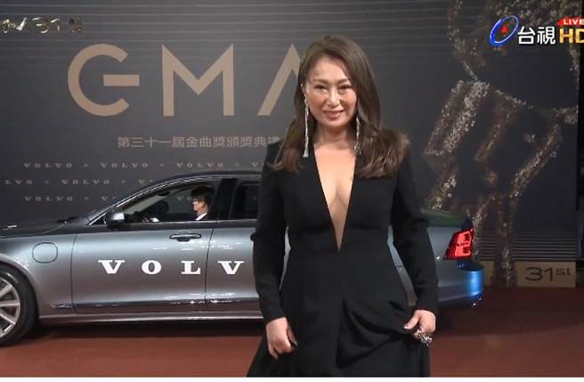 王瑞霞火辣深V大秀八字波，气势惊人。(翻摄台视)