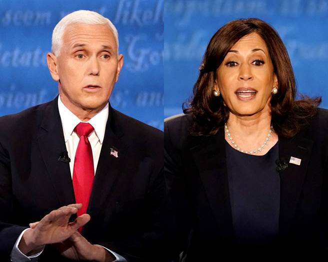 美国总统大选副总统辩论于台湾时间今（8）日上午9时登场，副总统彭斯犀利对战民主党副总统候选人贺锦丽。（图／美联社）