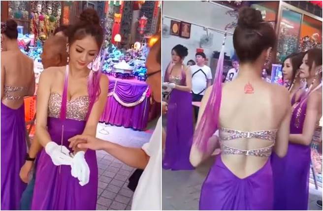 不只爆乳吸睛，一转身露出美背也令人惊艷。（图／翻摄自脸书爆废公社公开版）
