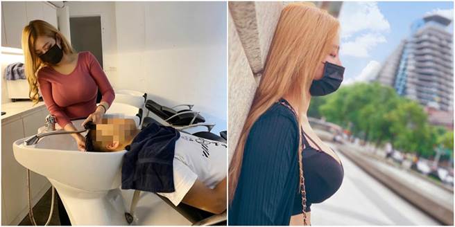 这名林森北洗头妹前凸后翘的好身材，让不少男网友暴动纠团洗头。（图／翻摄自麵包小姐姐脸书粉专）