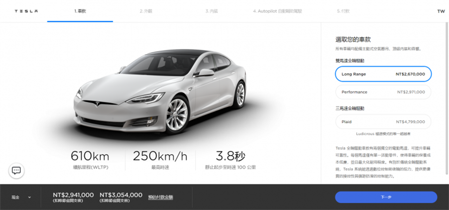 特斯拉又降價！Model S 二車型便宜 9.1 萬元，Plaid 三馬達價格不變