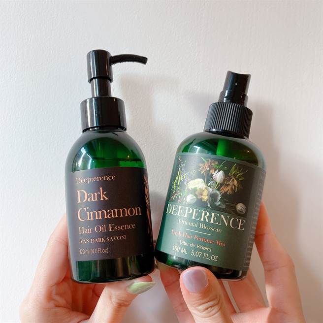 丝缎顶级黑肉桂护髮油、东方花卉清新髮香喷雾。（图／邱映慈摄影）
