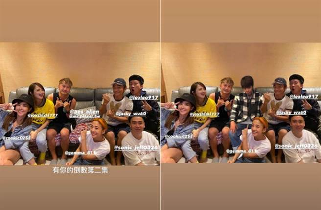 《玩很大》成员一起看有小鬼的倒数第二集，宪哥特地将小鬼P在大合照上。(取材自IG)
