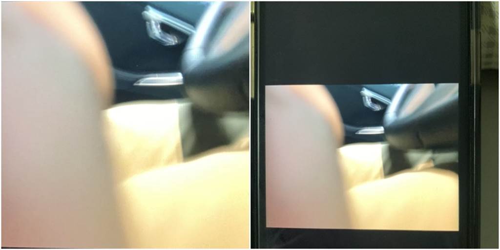 女網友於男友手機發現一張於駕駛座拍下的謎樣肉色照，讓她起了疑心，質問男友。（圖／翻攝自靠北女友）