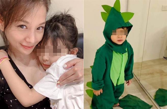 艾莉丝搬出警察叔叔却制止不了儿子哭闹，反被女儿梨梨点破盲点。(取材自艾莉丝脸书)

