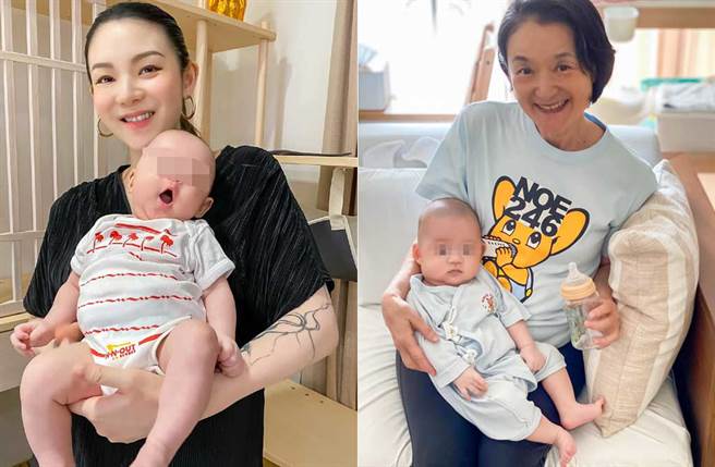 欧阳靖生下儿子新酱后，跟妈妈谭艾珍都是首度面对新生儿，两人从实战中慢慢成长，也坦言自己有产后忧郁。(取材自欧阳靖脸书)