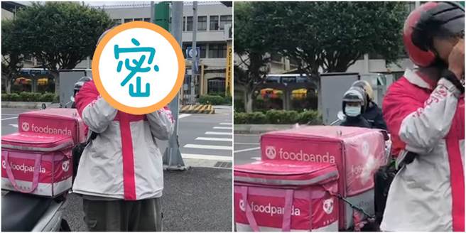 外送员送餐至学校，却迟迟等不到领餐人，于是他使出绝招，让网友看了都笑疯。（图／翻摄自爆怨2公社）