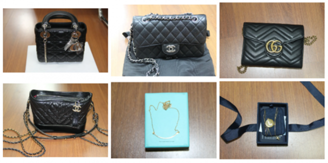 警方查扣卢女奢侈品(图片取自chinaqna)