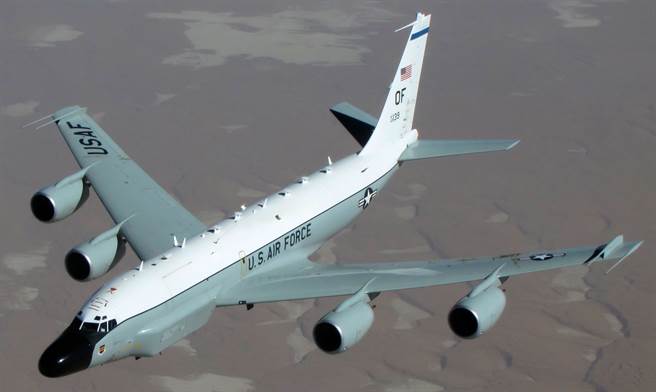 美國空軍RC-135W「鉚接」（Rivet Joint）偵察機的資料照。（達志圖庫/TGP）