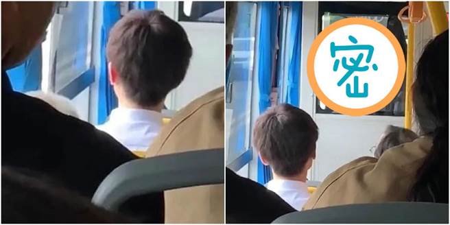 一名女网友搭乘大眾交通工具见一名天菜级的帅哥，正当她想搭讪时，却从反光镜见到她的背影。（图／翻摄自爆怨1公社）