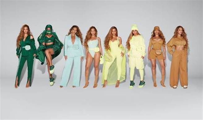 碧昂丝联名运动服 爆乳高叉8造型身材全现形。(图/品牌提供)