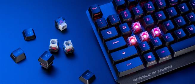 ROG Strix Scope RX光学机械电竞键。（ROG提供／黄慧雯台北传真）