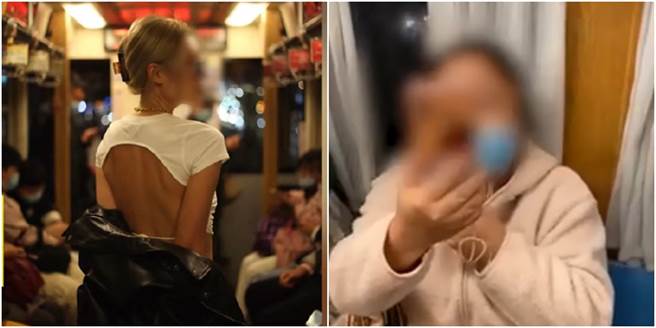 一名女子穿着清凉拍照，遭大妈怒骂，事件上新闻曝光后，网友持两派意见。（图／翻摄自微博）