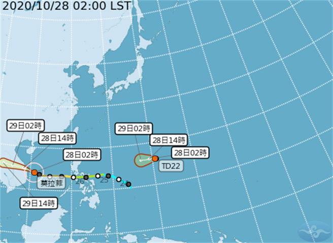 「天鵝」最快今生成 下個颱風恐更接近台灣。(氣象局 颱風路徑潛勢預報)
