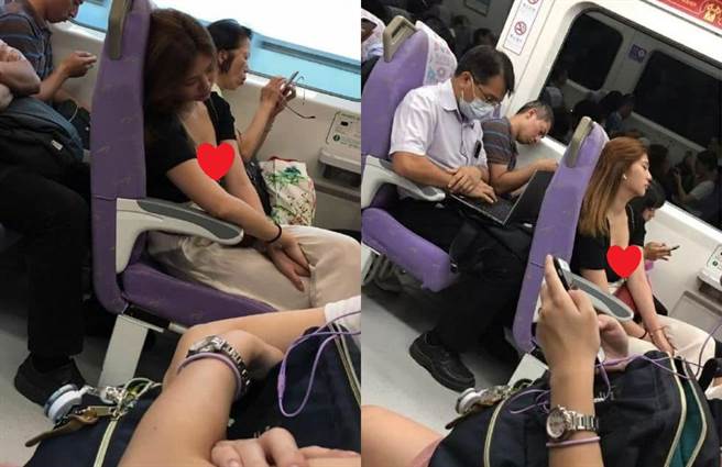 正妹机捷上睡着 半颗雪乳意外掉出来 乘客惊呼「女神」(图片取自脸书)