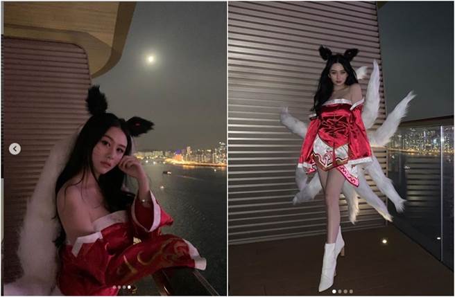 沈月辣扮九尾妖狐，美艷程度不输妈咪邱淑贞的性感全盛时期。（图／取材自沈月Instagram）