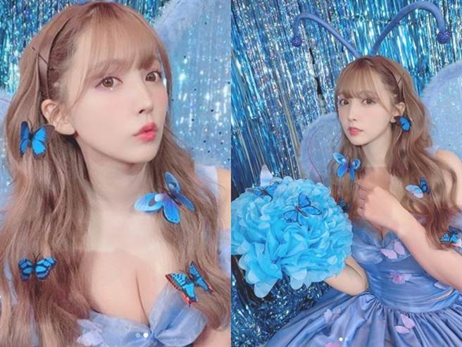 三上悠亚变身花蝴蝶。（图／IG@ yua_mikami）