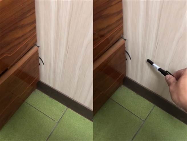 男网友在衣柜边发现疑似大蜘蛛的生物(图/翻摄自爆废1公社)