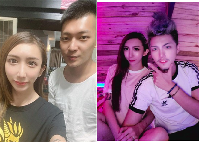 前男友也來了！鳳梨「幫罔腰道歉」：民宿我負責賠償。(左圖為罔腰前男友，右圖為現任男友)
