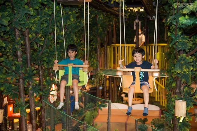 木育森林驚險刺激的空中飛人。(圖/行遍天下提供)