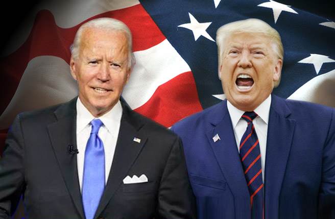 随着多数选票开出，美国总统川普与民主党对手拜登的激战结果可望周五（台北时间周六）揭晓。（制图／陈友龄）