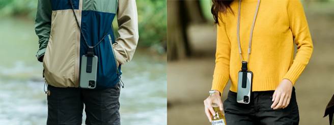 bitplay Wander Case 立扣保护壳可搭配风格挂绳示意图。（摘自bitplay官网）